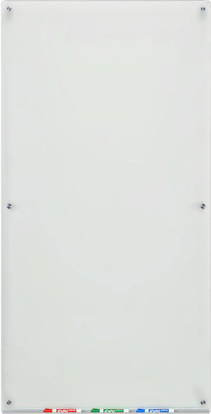 Frosted Glass Dry-Erase Board with Aluminum Marker Tray (Non-Magnetic). Vertical or Horizontal orientation. 
