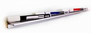 Audio-Visual Direct Magnetic Marker Tray for Dry-Erase Boards - 15.75 L x 2.5 W Inches. Shown holding 3 markers. 