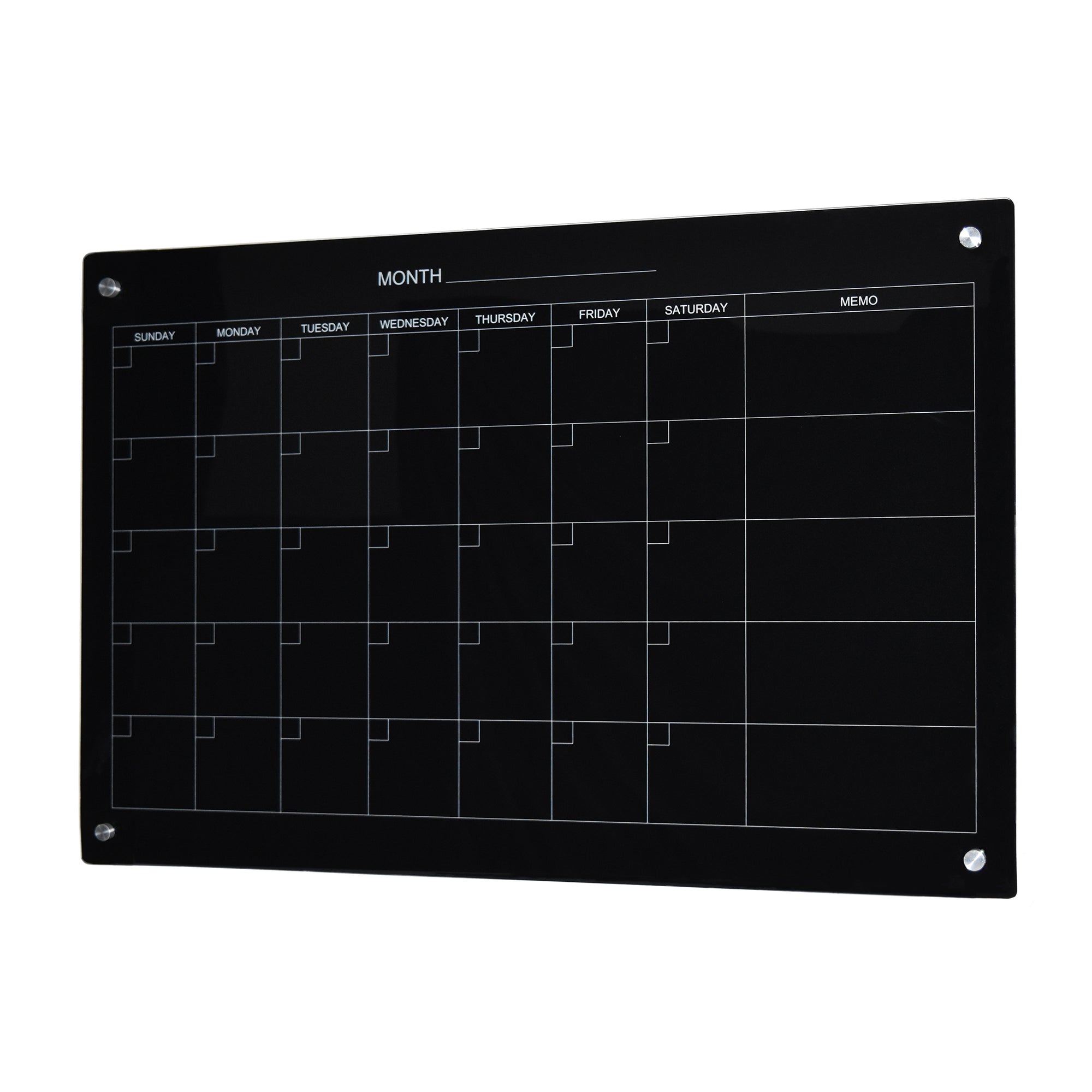 Audio-Visual Direct Wall Mounted  Black Magnetic Monthly  30 Day Calendar Dry Erase Set 
