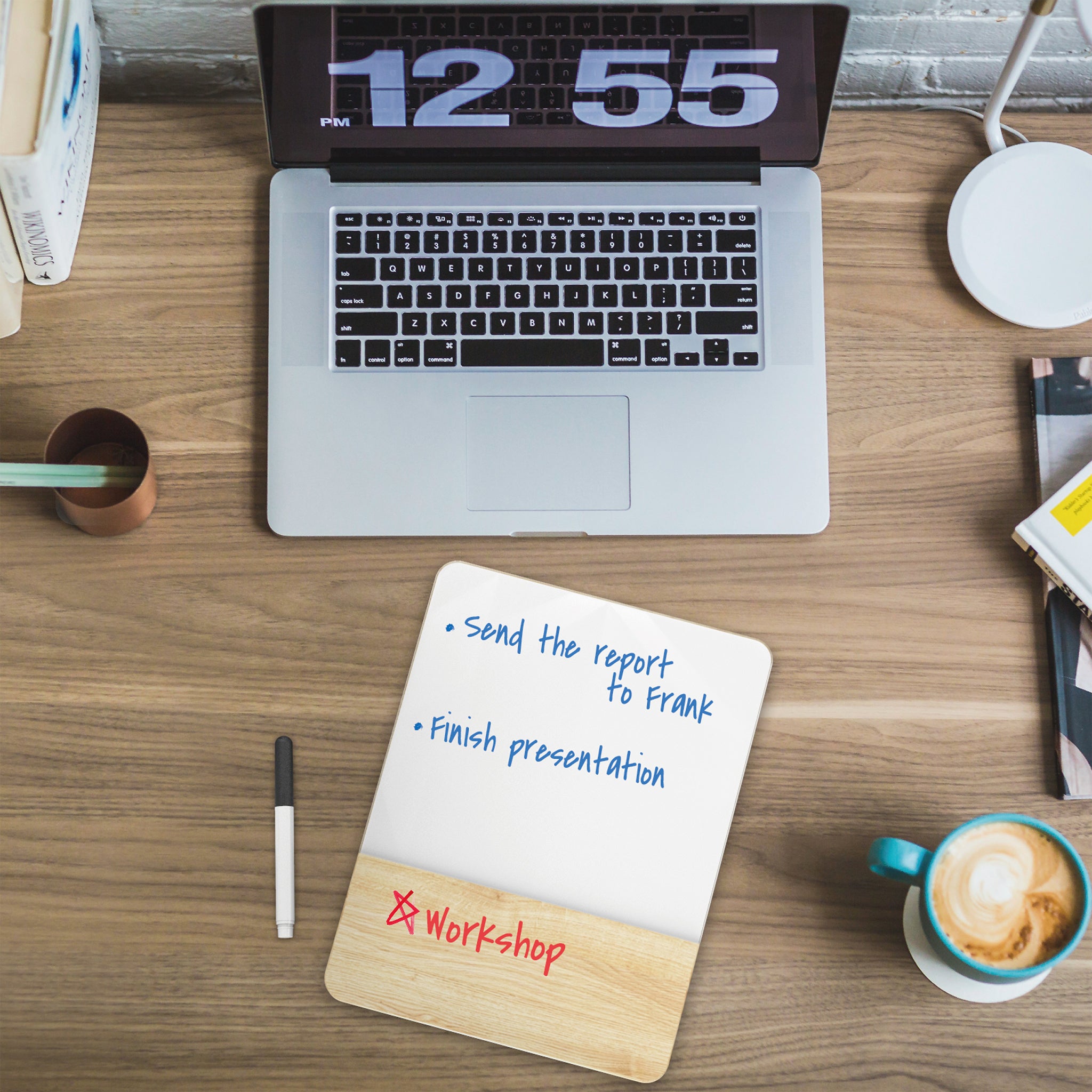 Audio-Visual Direct® | Wood & Glass Desktop Computer Notepad Set