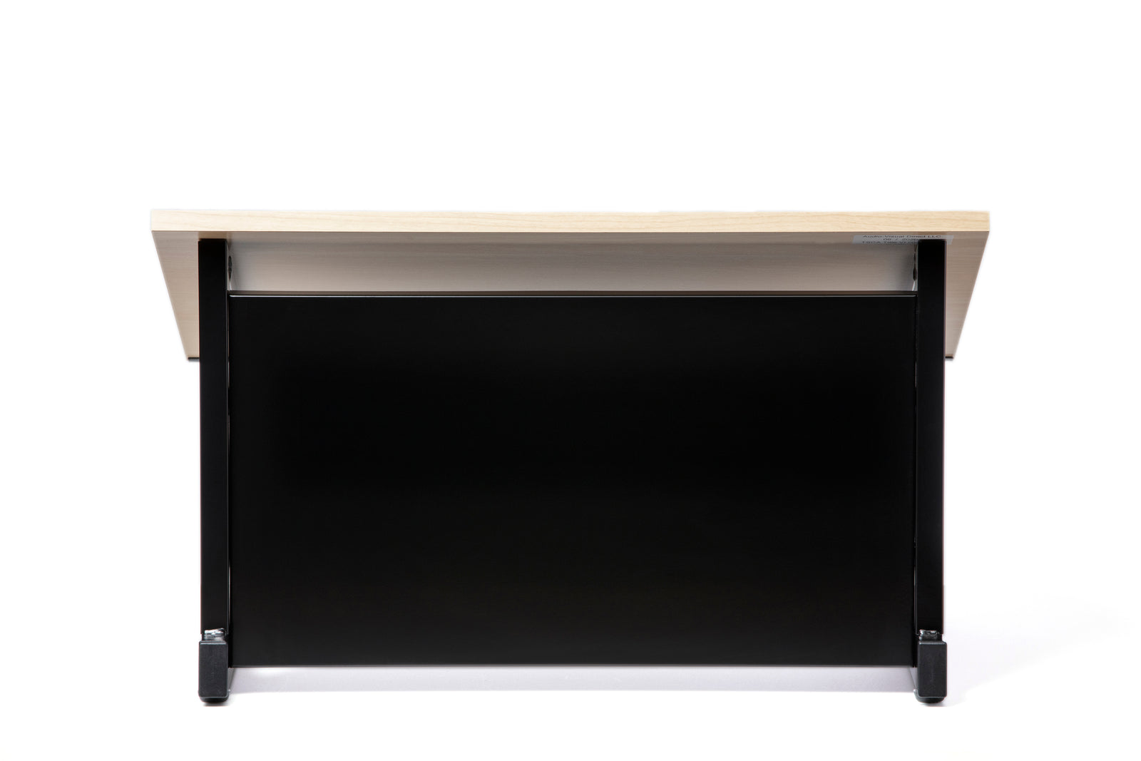 Audio-Visual Direct Black Beech Tabletop Lectern for online zoom presentations. 