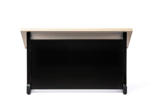 Audio-Visual Direct Tabletop Lectern for online zoom presentations front facing with magnetic front for logos. 