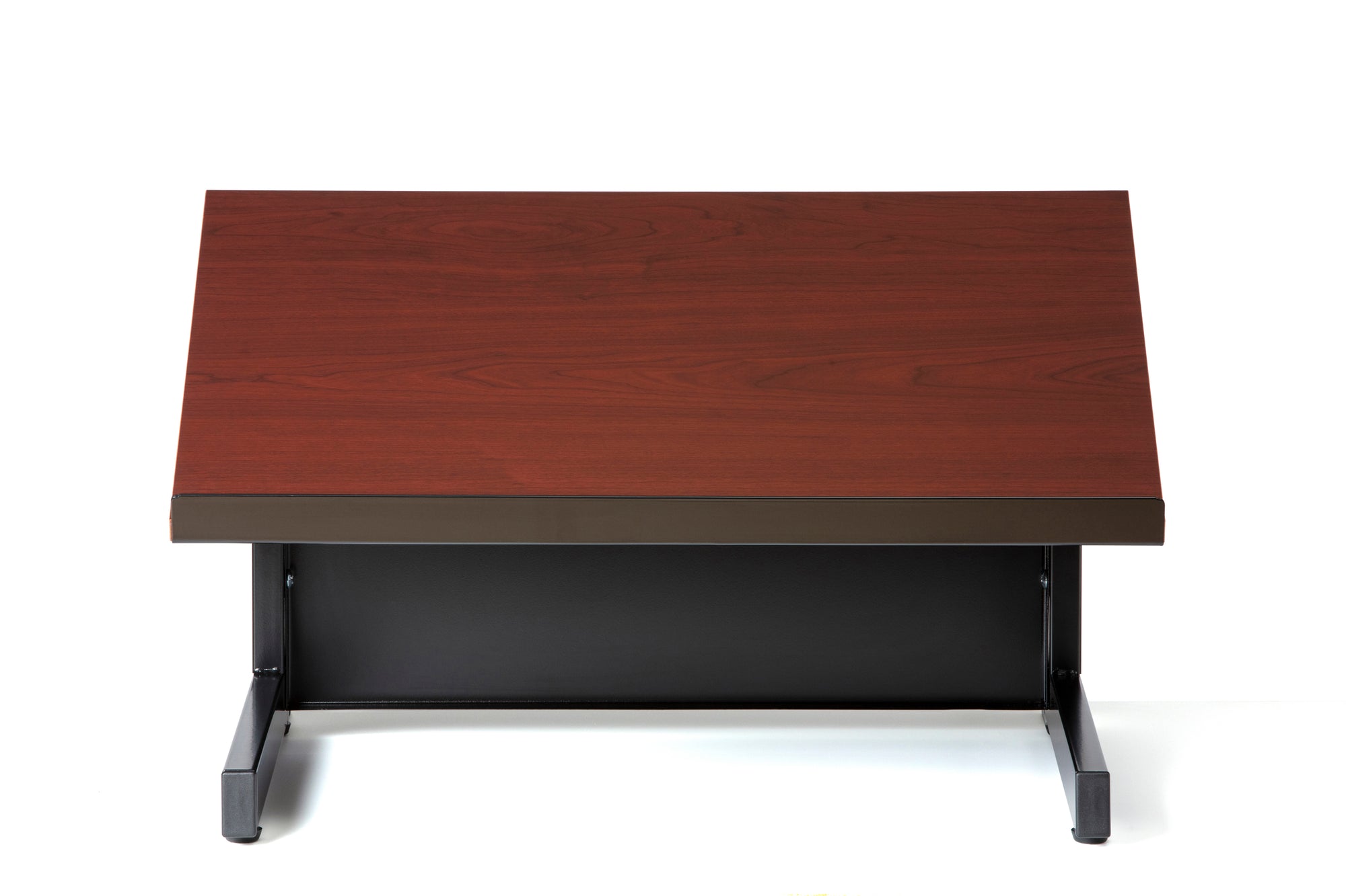 Audio-Visual Direct Cherry Black Tabletop Lectern for online zoom presentations.
