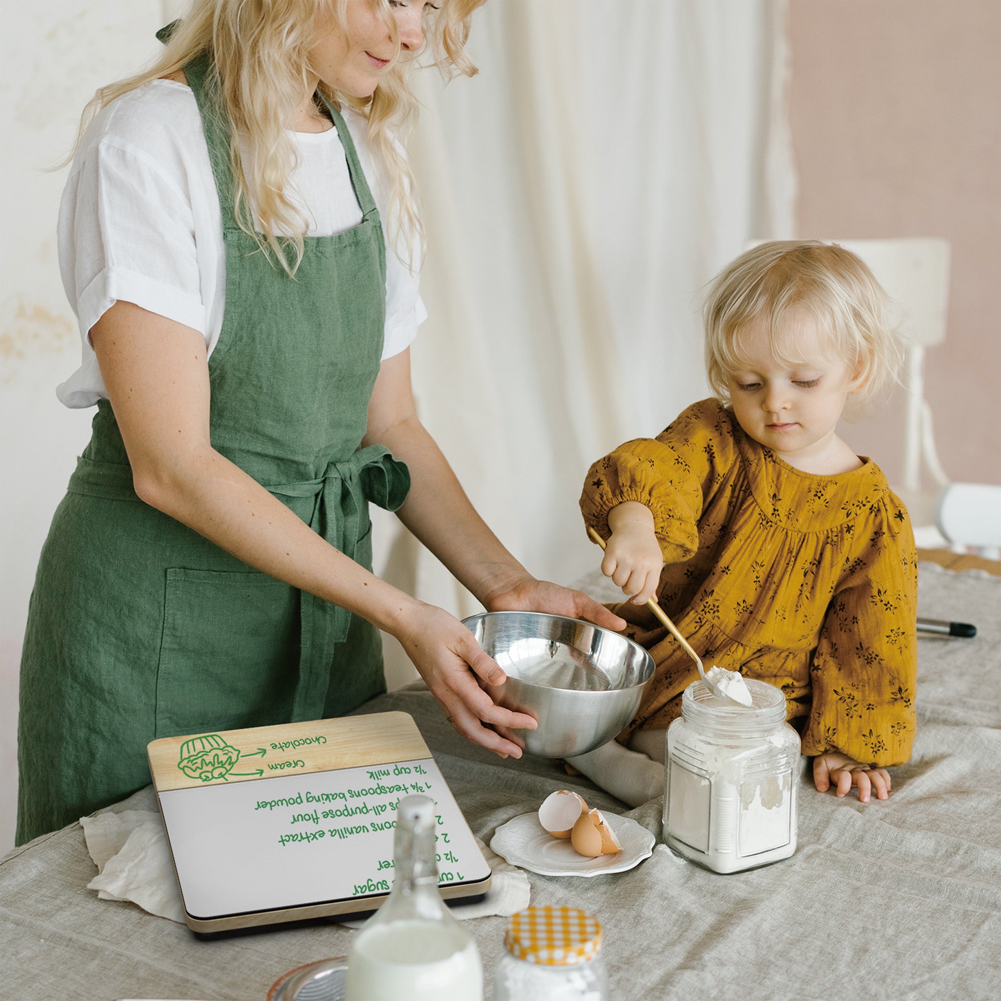 Audio-Visual Direct® | Wood & Glass Desktop Computer Notepad Set