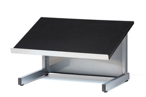 Audio-Visual Direct Silver Black Tabletop Lectern for online zoom presentations.