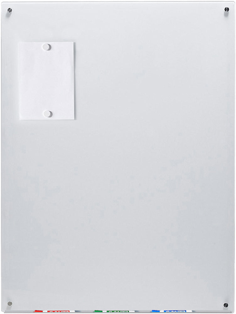 Magnetic Ultra White Glass Dry-Erase Board Set - Includes Board, Magnets, and Marker Tray
