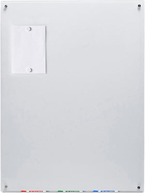 Magnetic Ultra White Glass Dry-Erase Board Set - Includes Board, Magnets, and Marker Tray