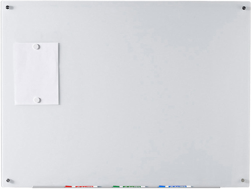 Magnetic Ultra White Glass Dry-Erase Board Set - Includes Board, Magnets, and Marker Tray
