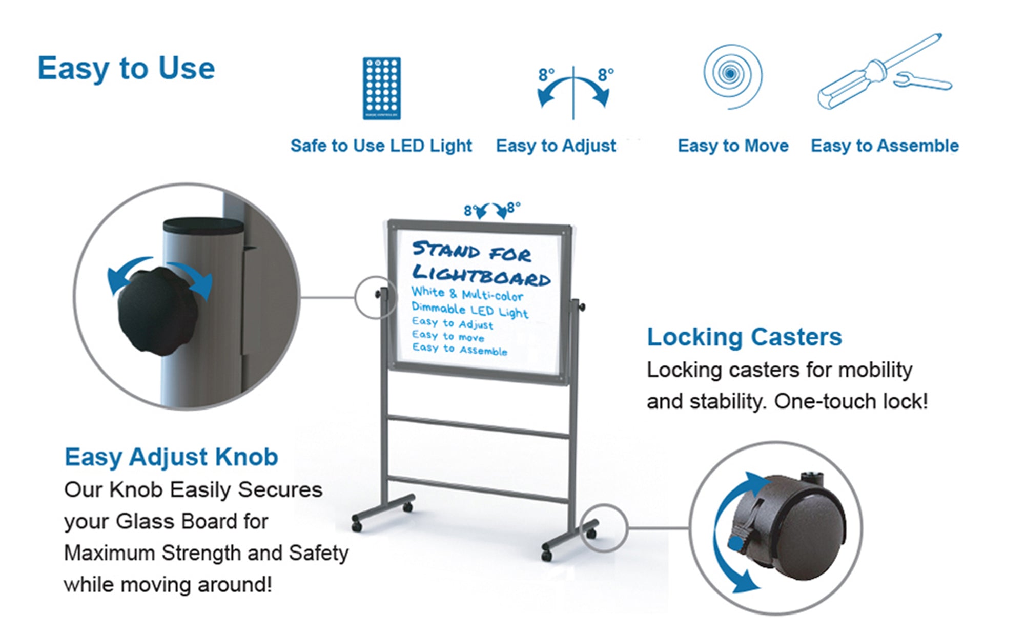 Light up board features. 