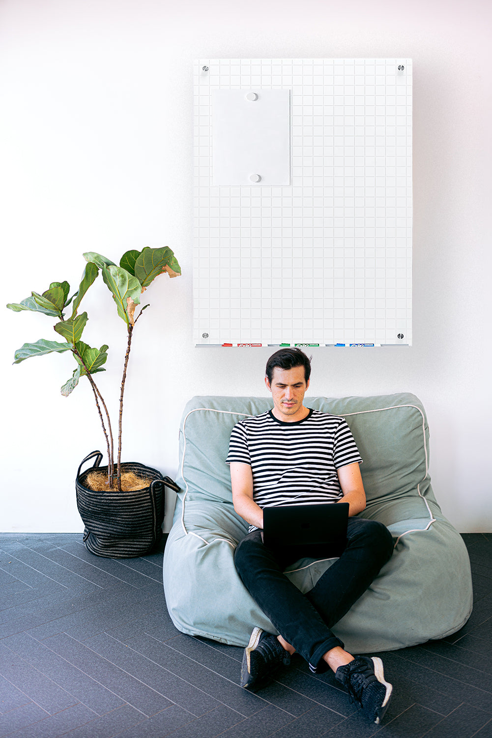 Audio-Visual Direct® | Glass Ultra White Grid Dry Erase Boards