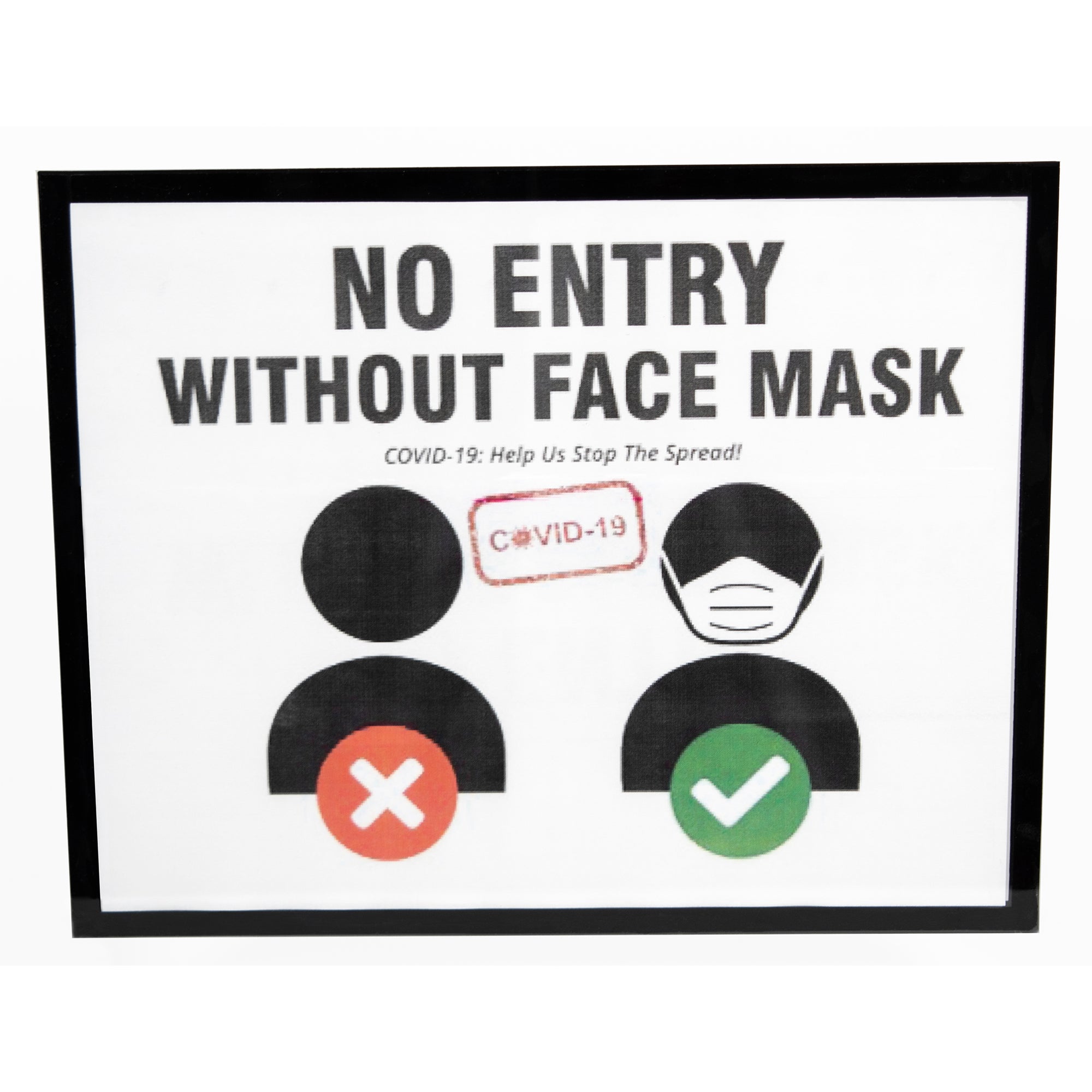 Sign document holder displaying a no entry sign. 