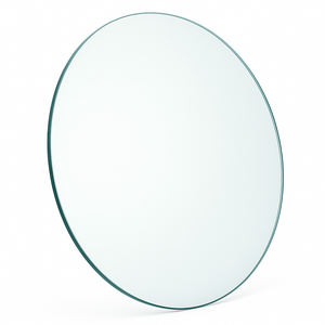 Clear glass top on a white background