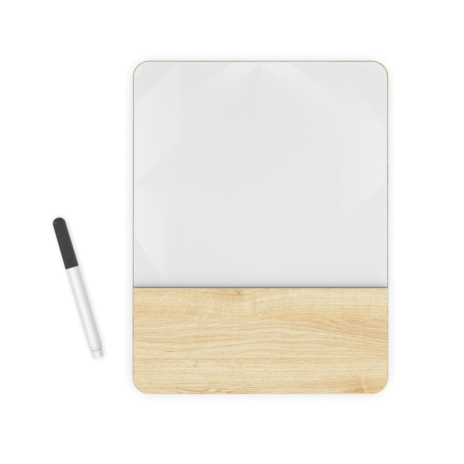 Audio-Visual Direct Wood and Glass tabletop note taking board for desktop. 