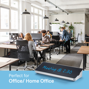 Audio-Visual Direct Black Glass Dry Erase - Desktop Organizer & Storage Notepad, Whiteboard perfect for home or office use. 