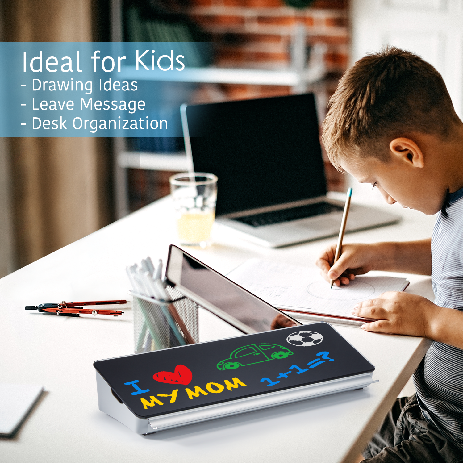 Audio-Visual Direct Side Glass Desktop Computer Notepad. Perfect for school, tutoring, or  kid use. 