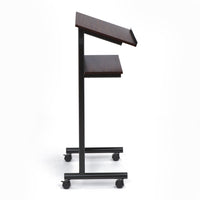 Wheeled Lectern with Storage Shelf | Portable Presentation Stand ...