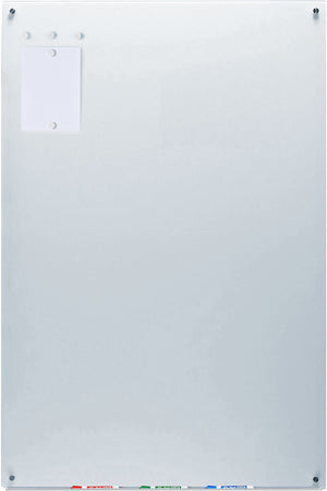 Magnetic White Glass Dry-Erase Board Set - Includes Board, Magnets, and Marker Tray. 40" x 60" 