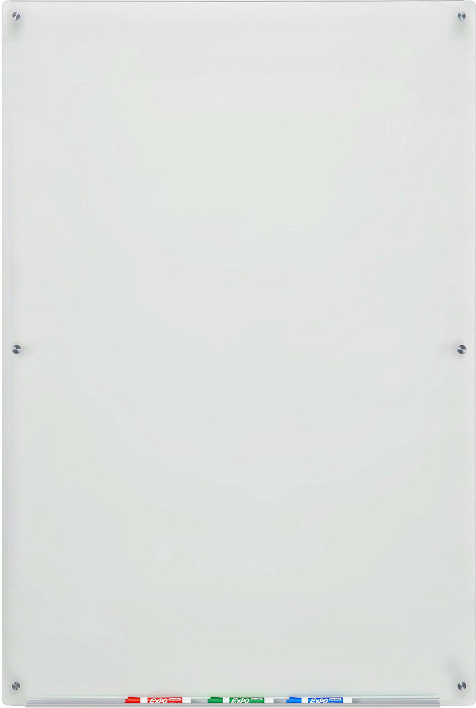 Frosted Glass Dry-Erase Board with Aluminum Marker Tray (Non-Magnetic).