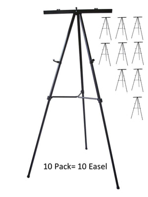 Pack of 10-Lightweight Aluminum Flip-Chart Presentation Easel, Black (10 pack).