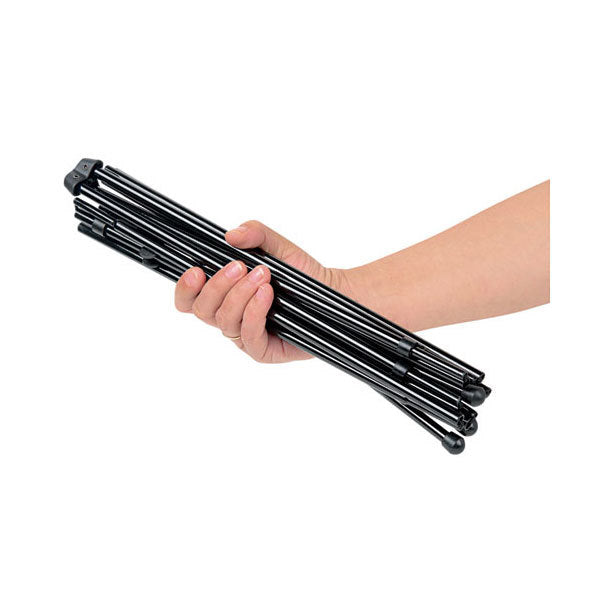 Audio-Visual Direct Lightweight Simple Instant Easel. Collapsed with arm holding the easel. 