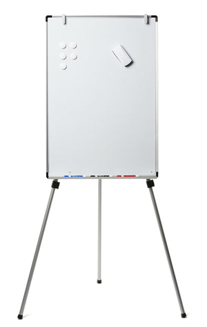Free Standing White Boards. Showing magnetic properties by holding 5 magnets and a magnetic eraser on board. 