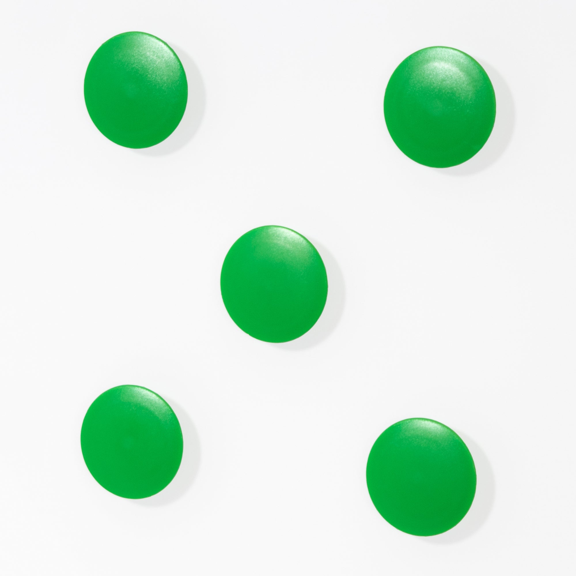 High Powered Magnets for Glass Dry-Erase Boards, Set of 5 Green. 