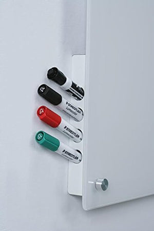 White Behind the board marker holder for Audio-Visual Direct Glass Boards. Stores 4 markers.