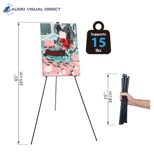 Audio-Visual Direct Lightweight Simple Instant Easel, Black