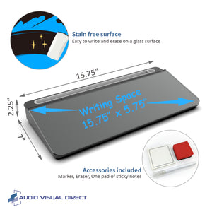 Audio-Visual Direct Glass Black Notepad Organizer for Desk 