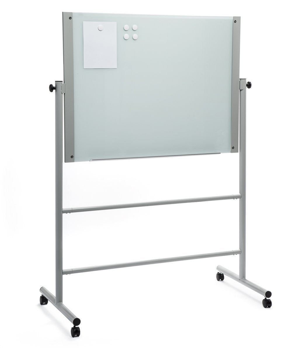 Audio-Visual Direct Dry-Erase Mobile Stand Glass Board 40 inch x 60 inch, Size: 5' x 3.4