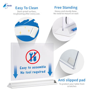 Audio-Visual Direct Glass Dry-Erase Board Divider for Desktop.