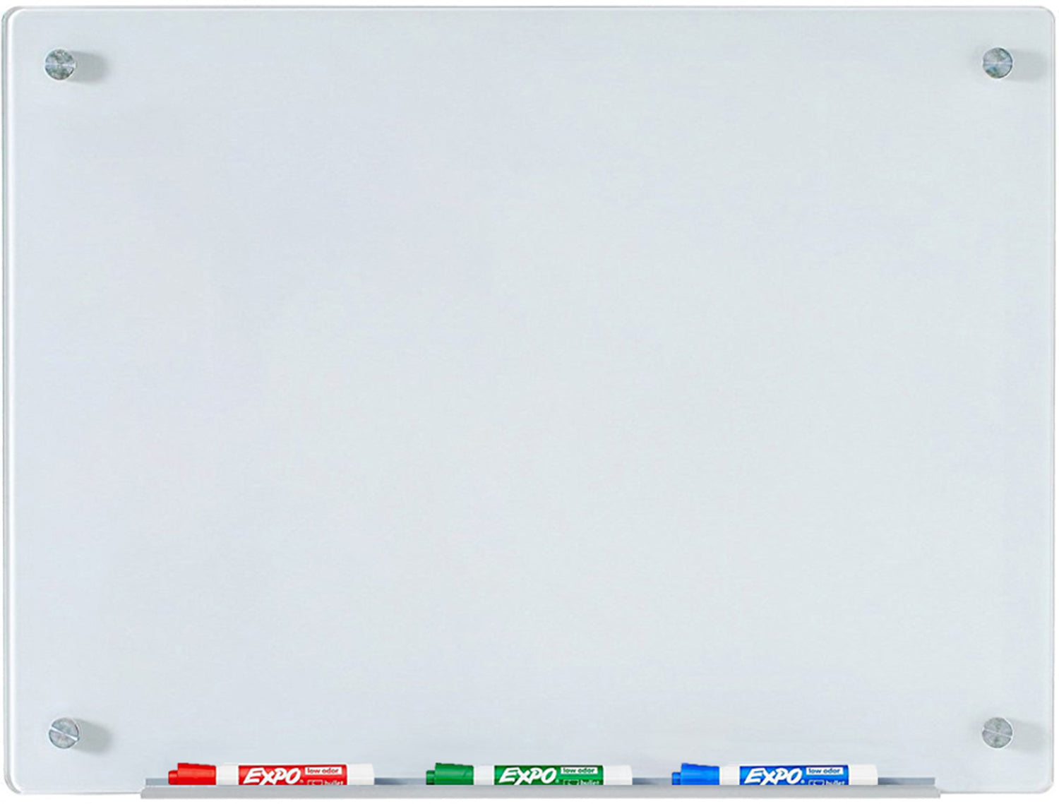 White Glass Dry-Erase Board - Includes Board and Aluminum Marker Tray
