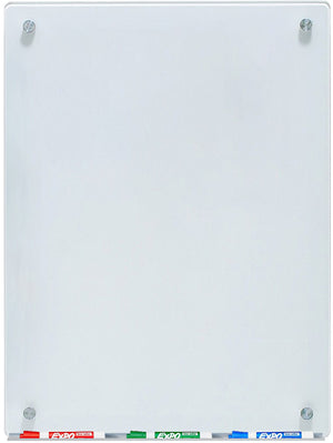 White Glass Dry-Erase Board - Includes Board and Aluminum Marker Tray.
