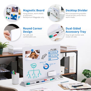 Audio-Visual Direct Glass Dry-Erase Board Divider for Desktop.