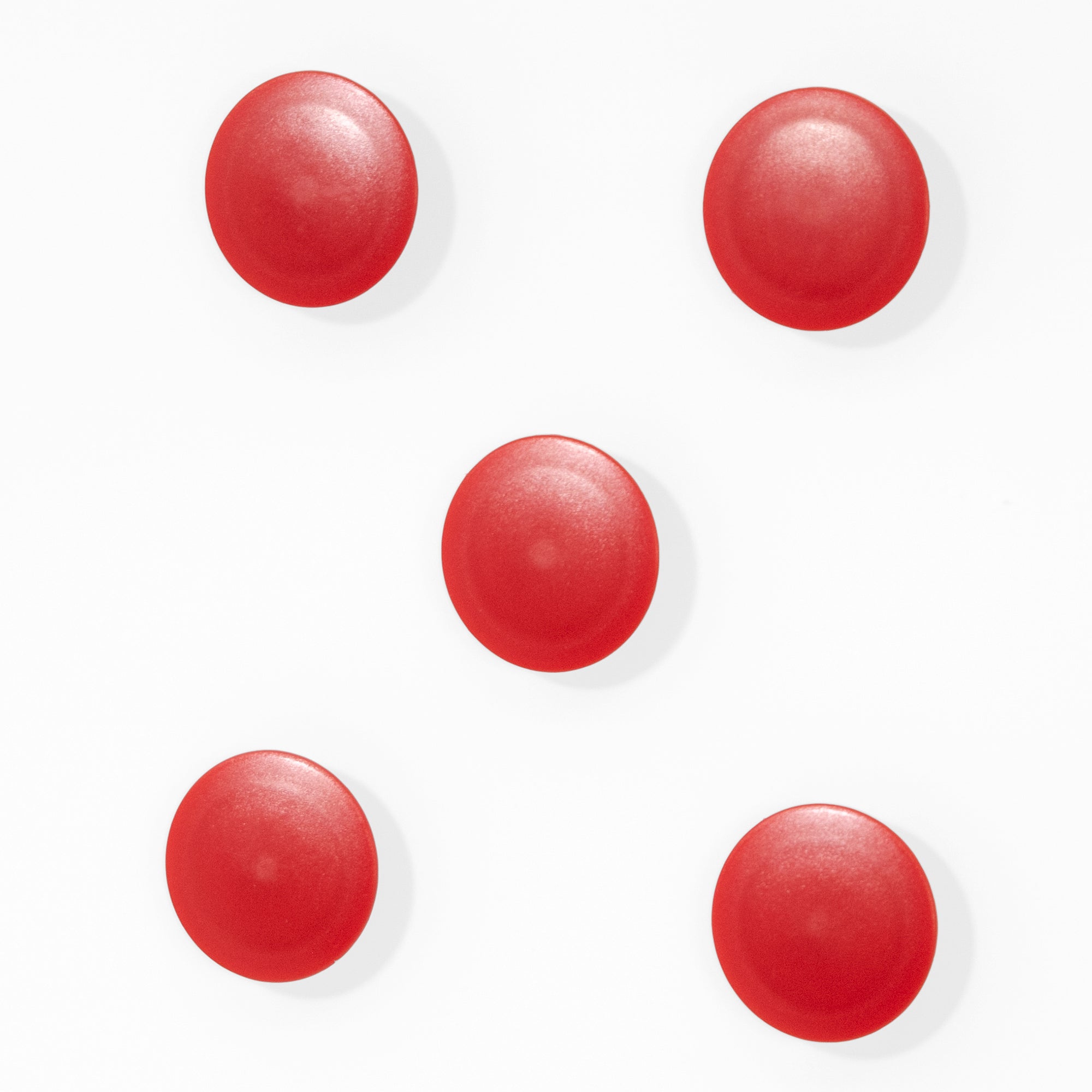 High Powered Magnets for Glass Dry-Erase Boards, Set of 5 Red. 