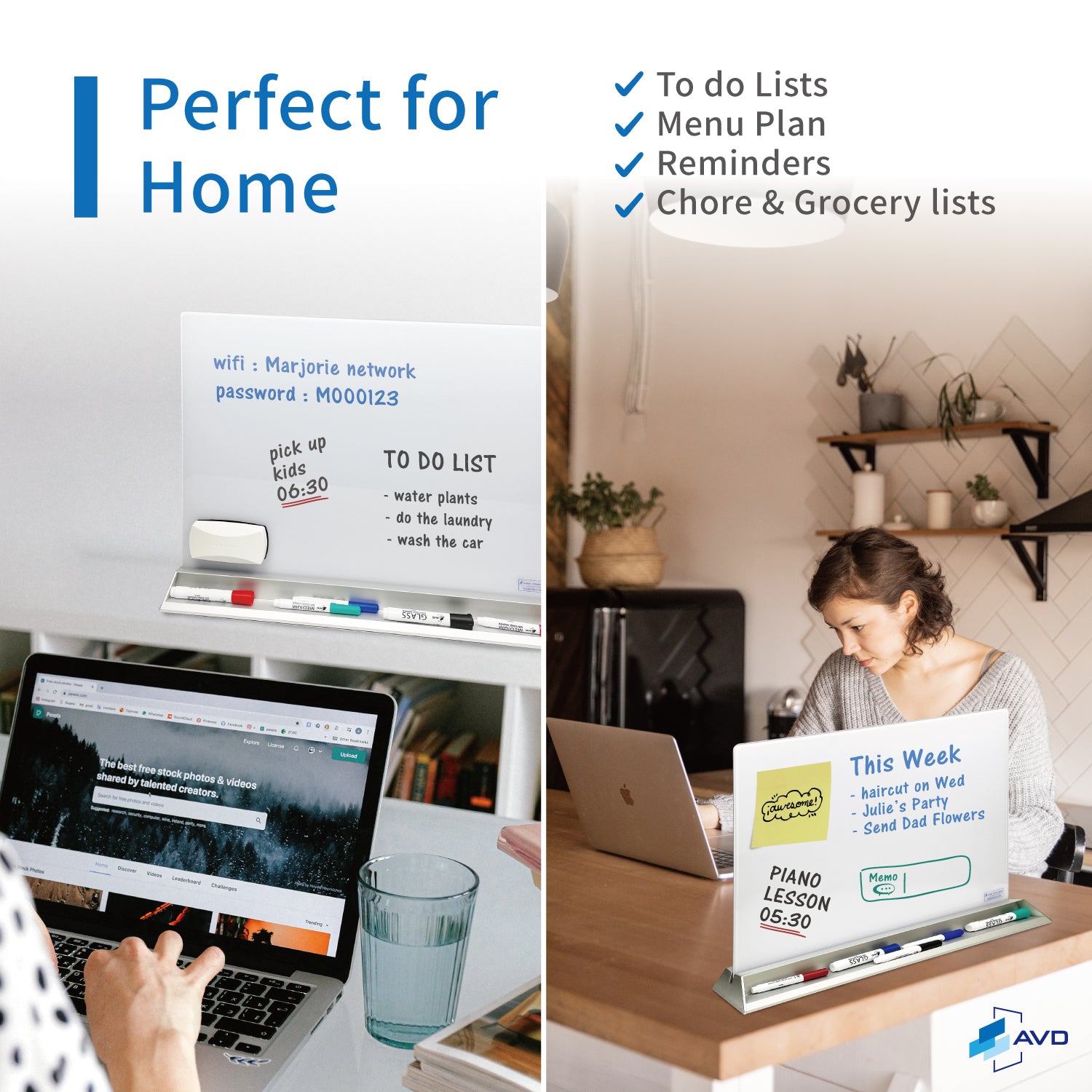 Audio-Visual Direct Glass Dry-Erase Board Divider for Desktop.
