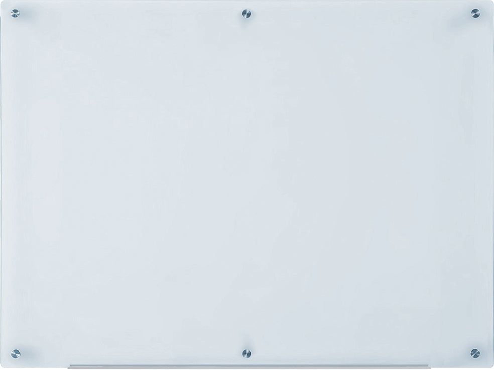 White Glass Dry-Erase Board - Includes Board and Aluminum Marker Tray.