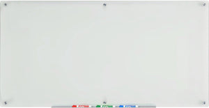 Frosted Glass Dry-Erase Board with Aluminum Marker Tray (Non-Magnetic). 36" x 72" 