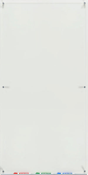 Clear Glass Dry-Erase Board with Aluminum Marker Tray. 36" x 72" 6' x 3'