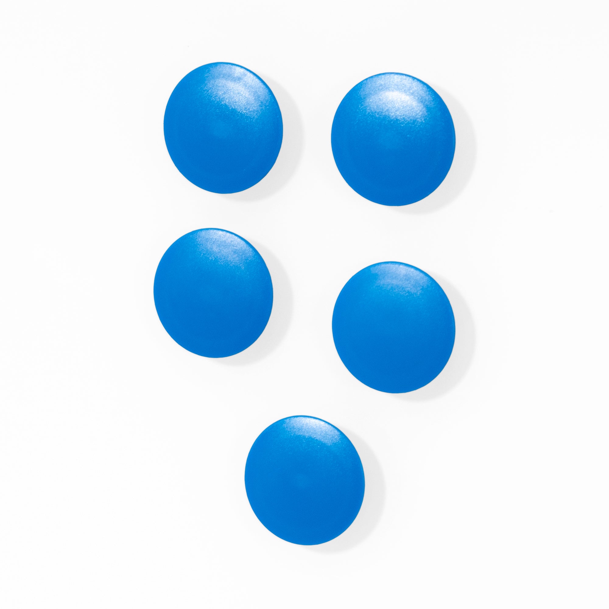High Powered Magnets for Glass Dry-Erase Boards, Set of 5 Blue. 