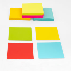 Colored Reusable Dry-Erase Sticky Pads for any non-textured surface. 3" x 3"
