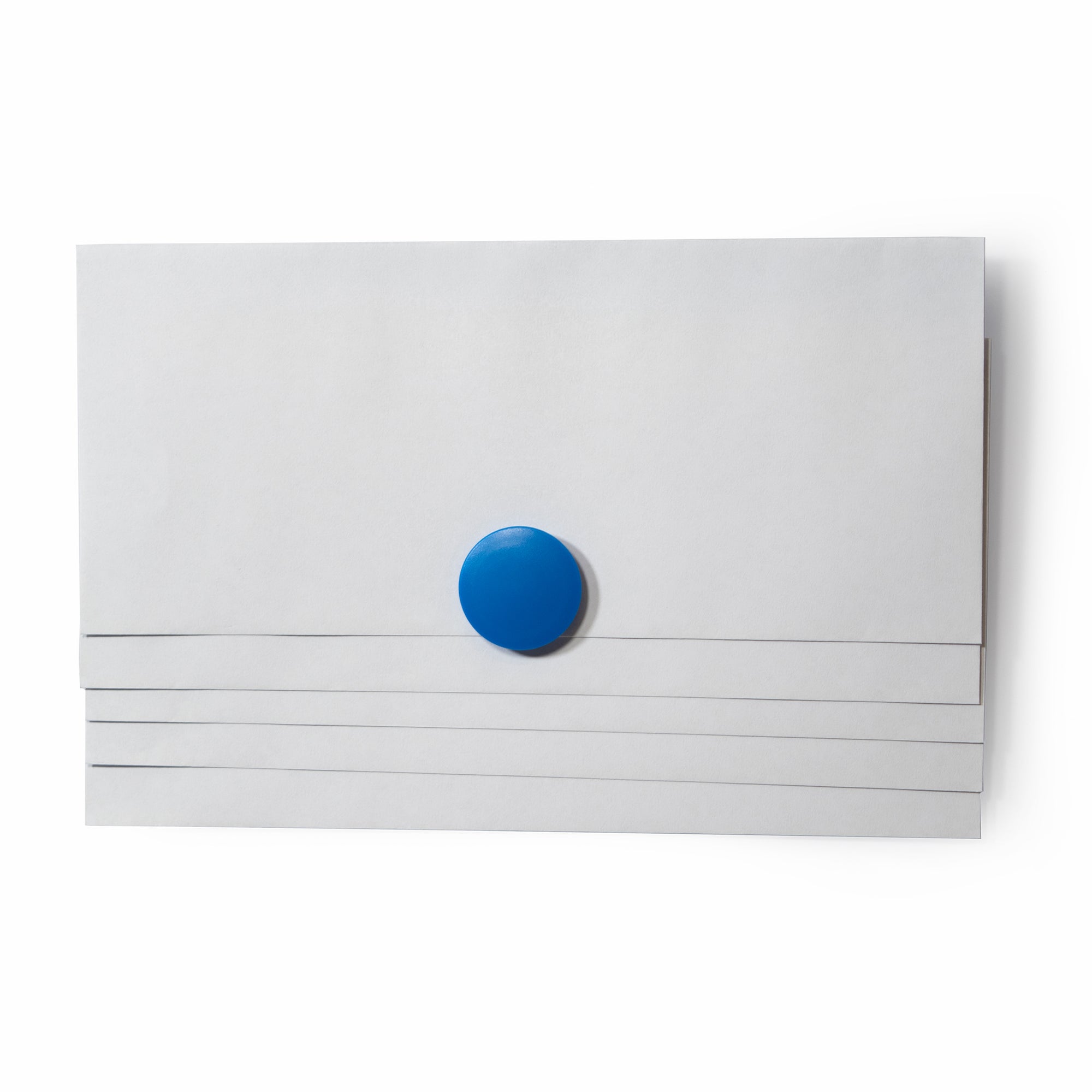 High Powered Magnets for Glass Dry-Erase Boards, Set of 5 Blue.  Holding envelopes on glass boards. 