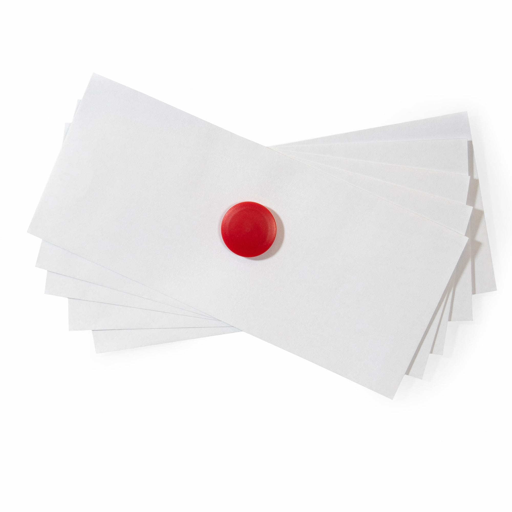 High Powered Magnets for Glass Dry-Erase Boards, Set of 5 Red.  Holds 5 pieces of paper on glass boards. 