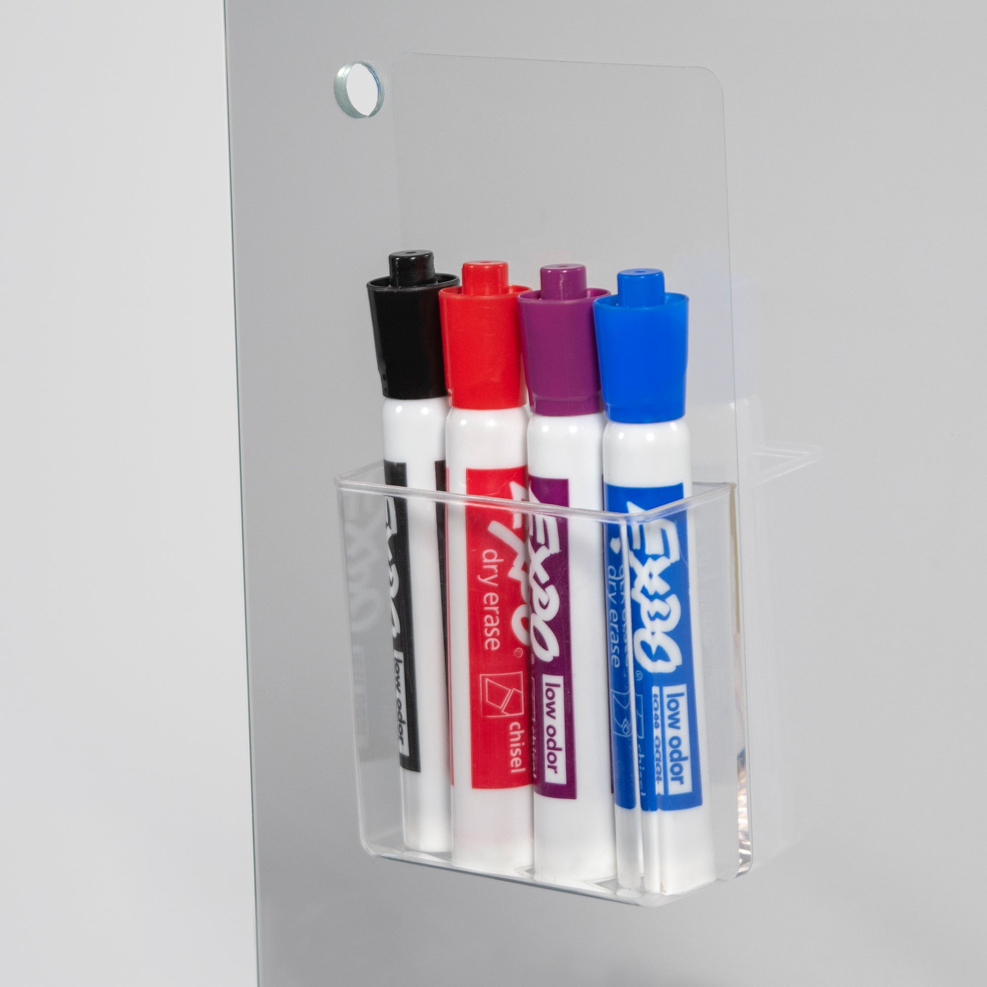Reusable Clear Marker Holder, Set of 2. For Non-magnetic boards. 