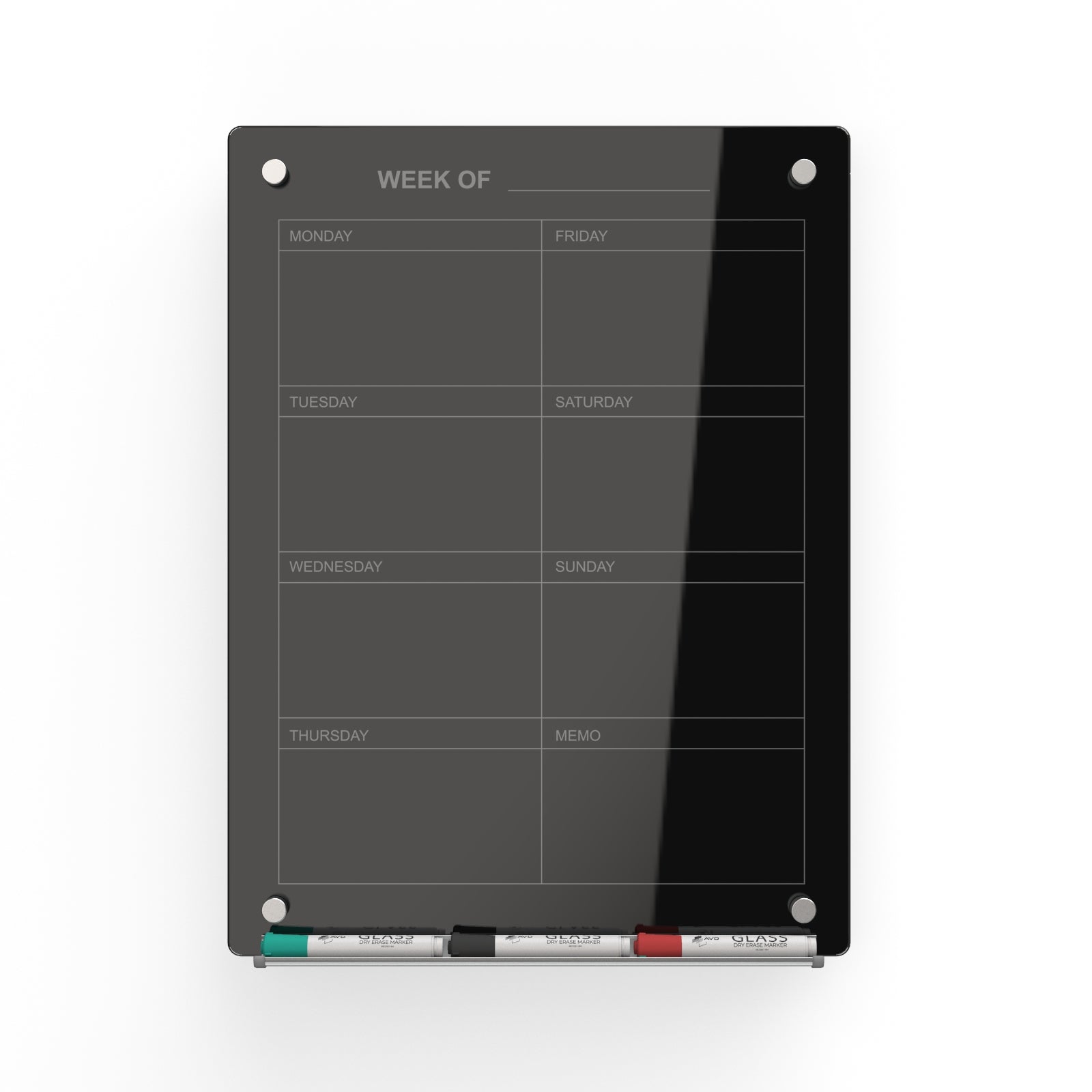 Audio-Visual Direct Magnetic Weekly Planner Dry-Erase Board for Wall - 18" x 24"