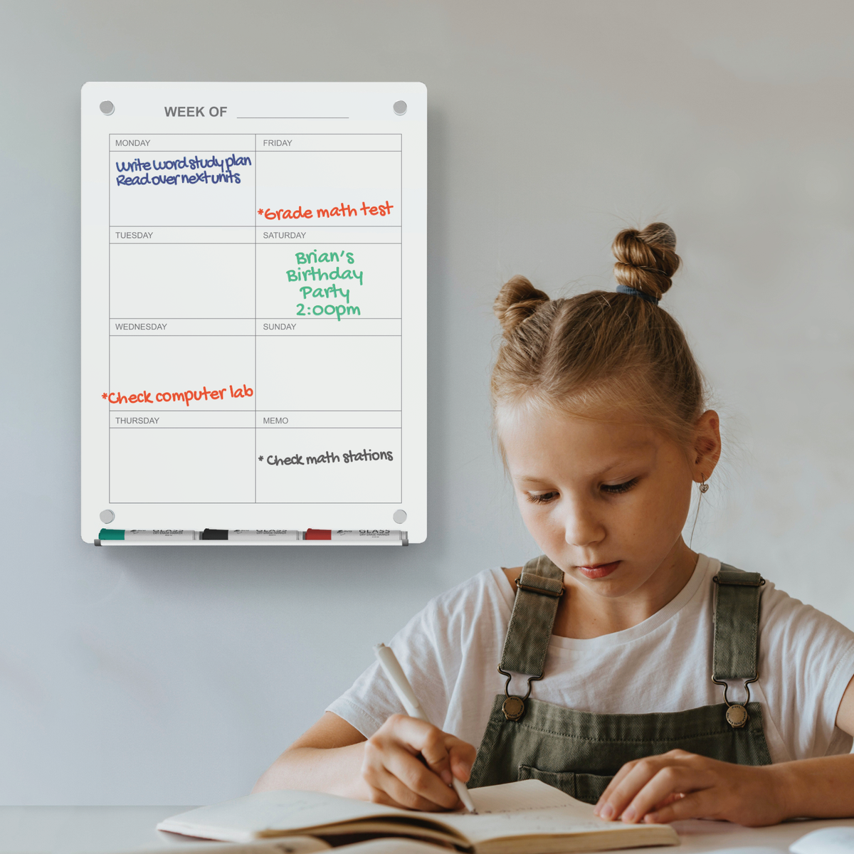 Audio Visual Direct® | Magnetic Weekly Planner Dry-Erase Board - Audio ...