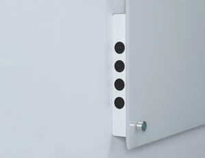 White Behind the board marker holder for Audio-Visual Direct Glass Boards. Stores 4 markers. 