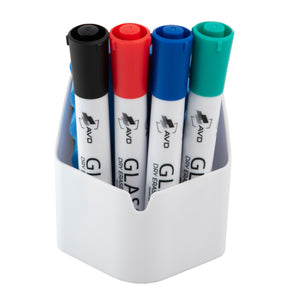 Audio-Visual Direct White Magnetic Marker Holder For Glass Dry Erase Boards. Neodymium Magnets for a secure hold. 