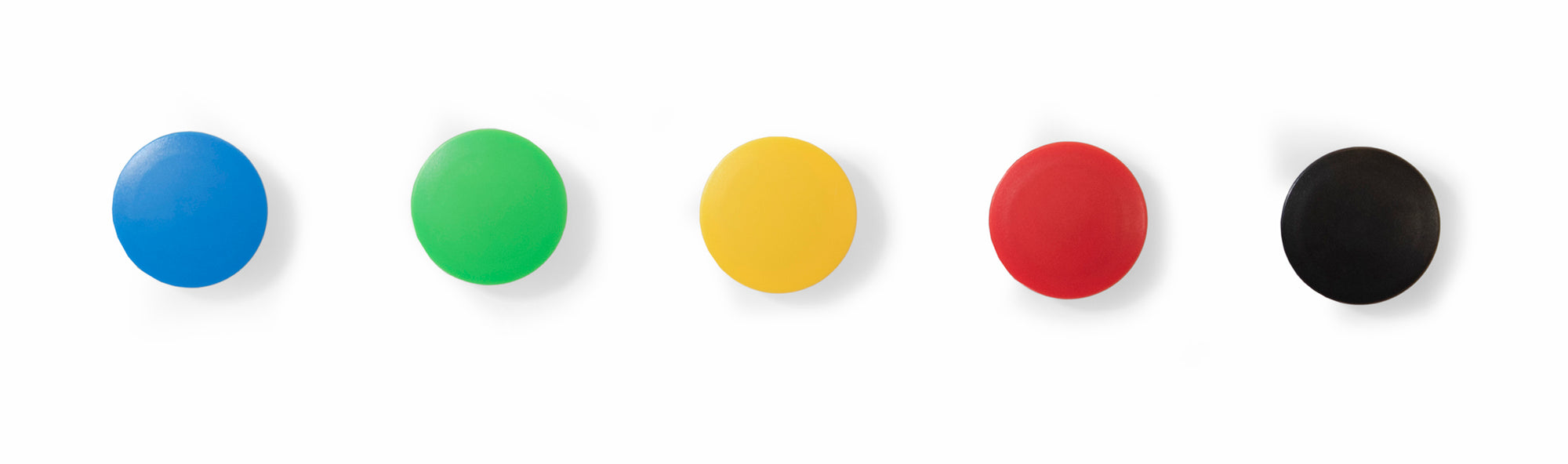 High Powered Magnets for Glass Dry-Erase Boards, Set of 5 Mixed Colors. 