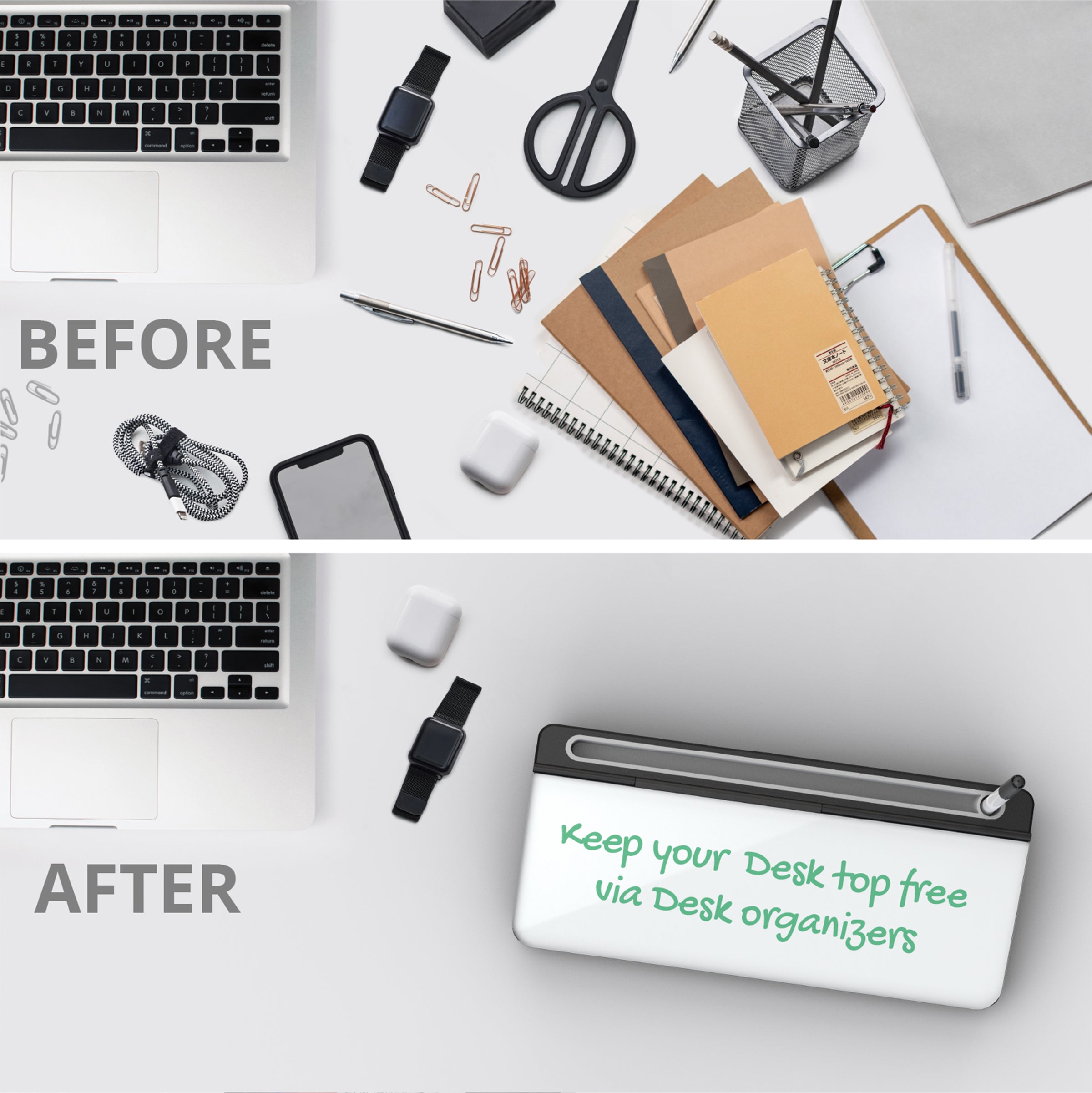 Audio-Visual Direct® | Glass Desktop Computer Notepad Organizer